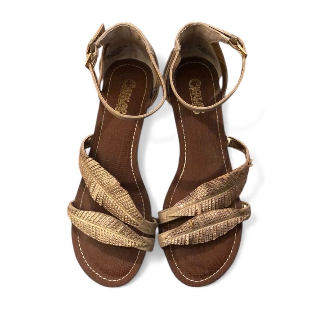 Carlos Santana Women’s Tempo2 Sandals Bronze Brown 7.5 Dressy Shoe Resort Casual